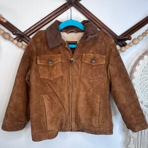 Vintage Babygap Heavy Suede Shearling Lined Jacket